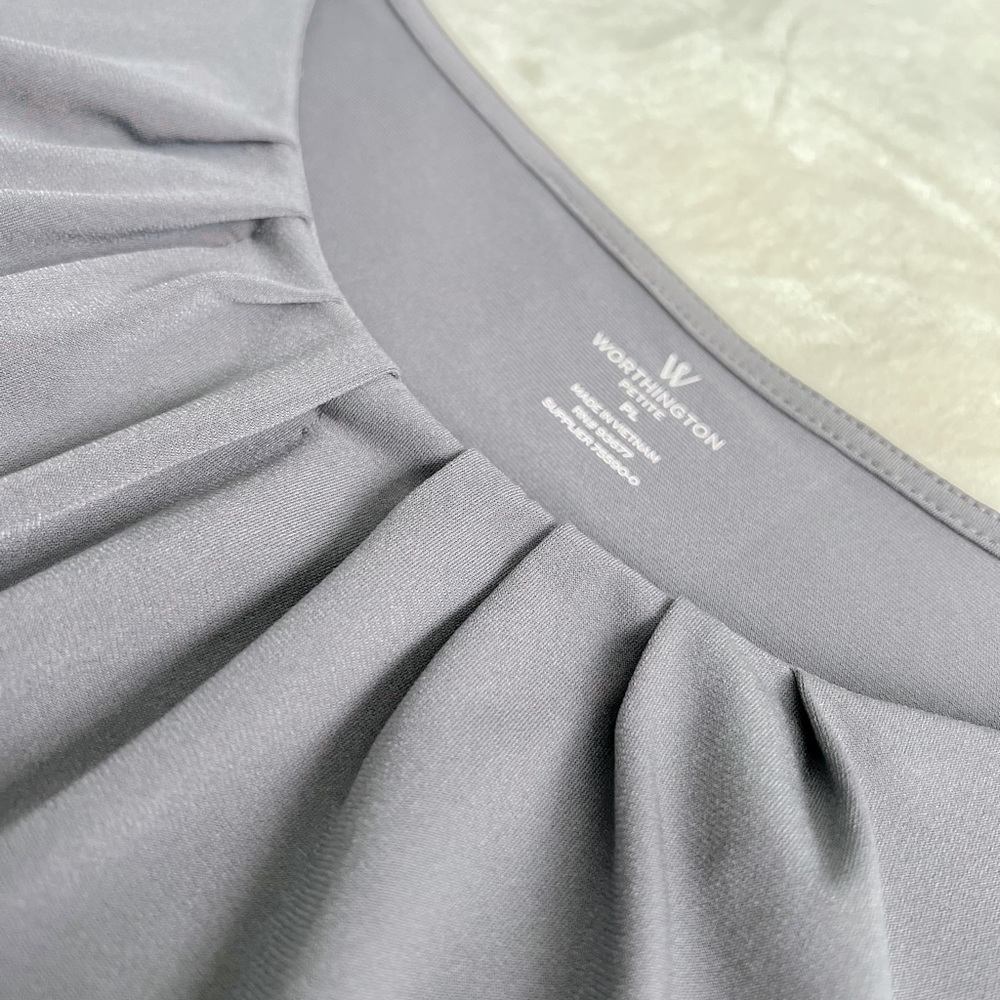 🩶 Career Top with Neckline Detail by Worthingtin